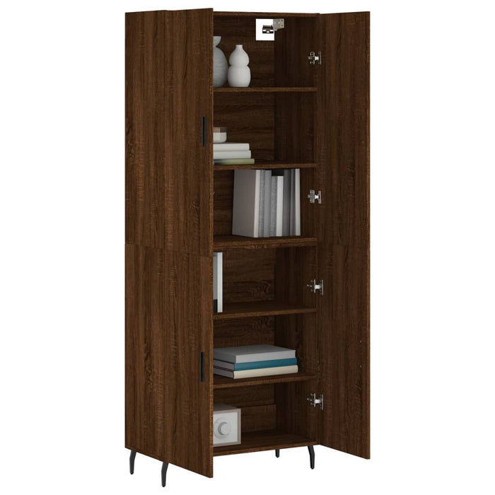 Dulap înalt, stejar maro, 69,5x34x180 cm, lemn compozit WALTI