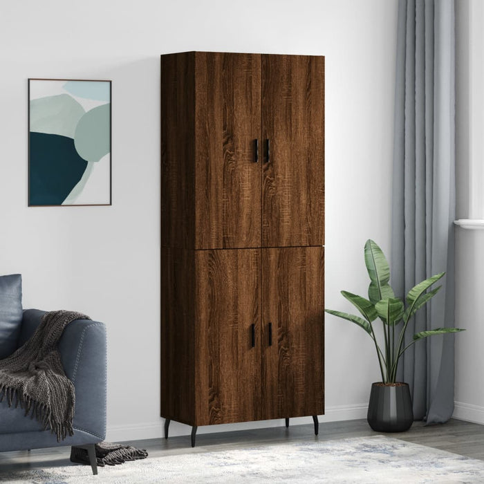 Dulap înalt, stejar maro, 69,5x34x180 cm, lemn compozit WALTI