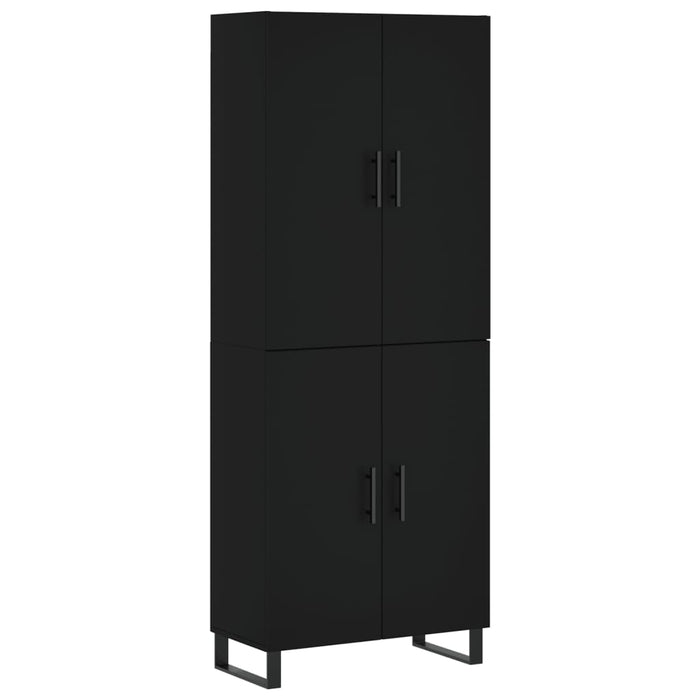 Dulap înalt, negru, 69,5x34x180 cm, lemn compozit WALTI