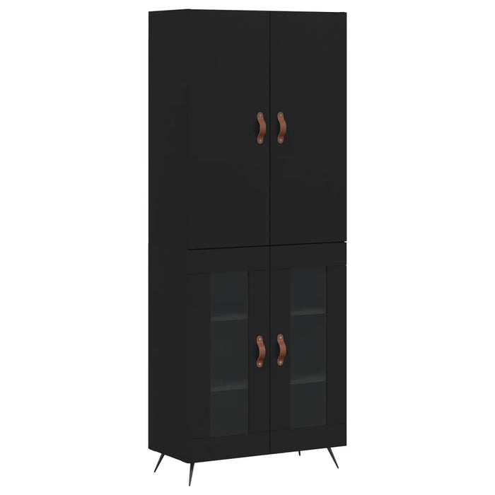 Dulap înalt, negru, 69,5x34x180 cm, lemn compozit WALTI