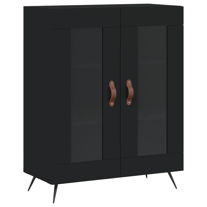 Dulap înalt, negru, 69,5x34x180 cm, lemn compozit WALTI