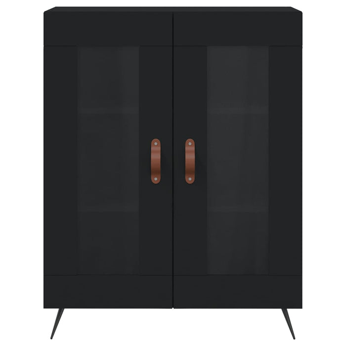 Dulap înalt, negru, 69,5x34x180 cm, lemn compozit WALTI