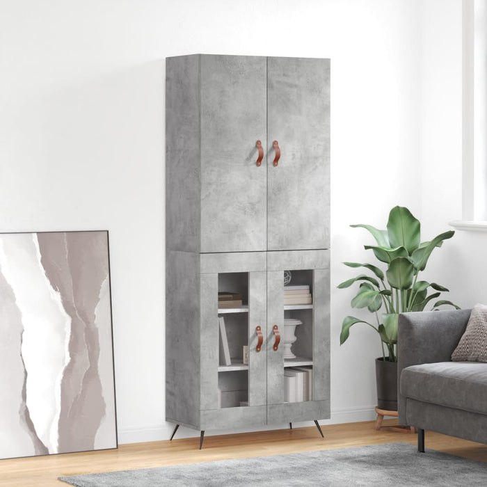 Dulap înalt, gri beton, 69,5x34x180, lemn compozit - WALTI WALTI