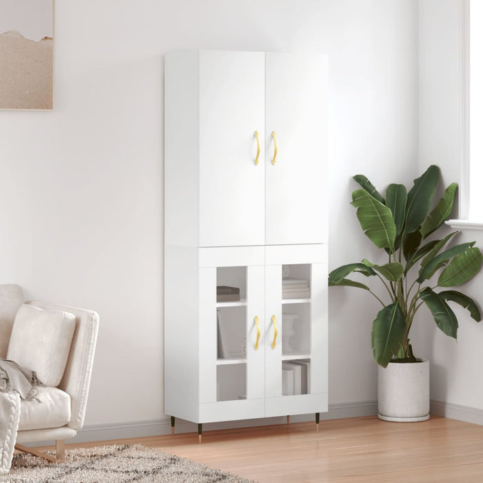 Dulap înalt, alb, 69,5x34x180 cm, lemn compozit WALTI