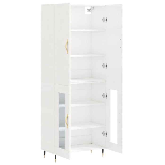 Dulap înalt, alb extralucios, 69,5x34x180 cm, lemn compozit WALTI