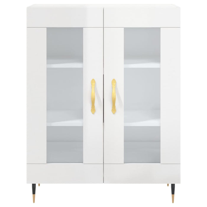 Dulap înalt, alb extralucios, 69,5x34x180 cm, lemn compozit WALTI