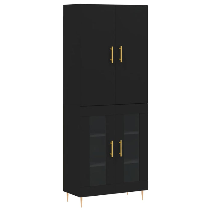 Dulap înalt, negru, 69,5x34x180 cm, lemn compozit WALTI