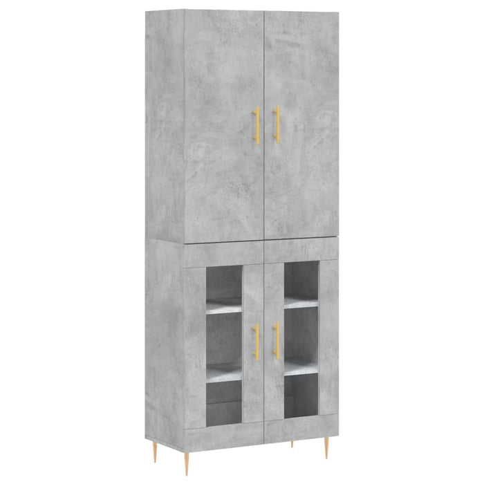 Dulap înalt, gri beton, 69,5x34x180, lemn compozit WALTI