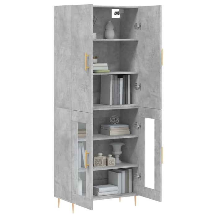 Dulap înalt, gri beton, 69,5x34x180, lemn compozit WALTI
