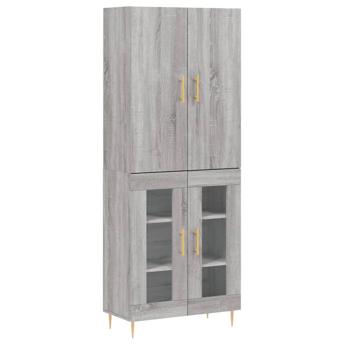 Dulap înalt, gri sonoma, 69,5x34x180 cm, lemn compozit WALTI