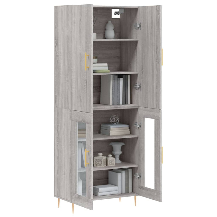Dulap înalt, gri sonoma, 69,5x34x180 cm, lemn compozit WALTI