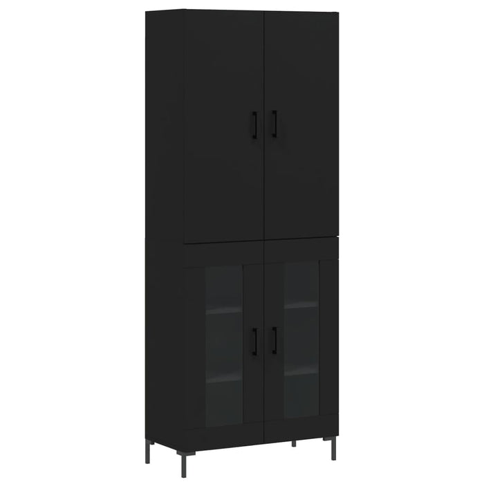 Dulap înalt, negru, 69,5x34x180 cm, lemn compozit WALTI