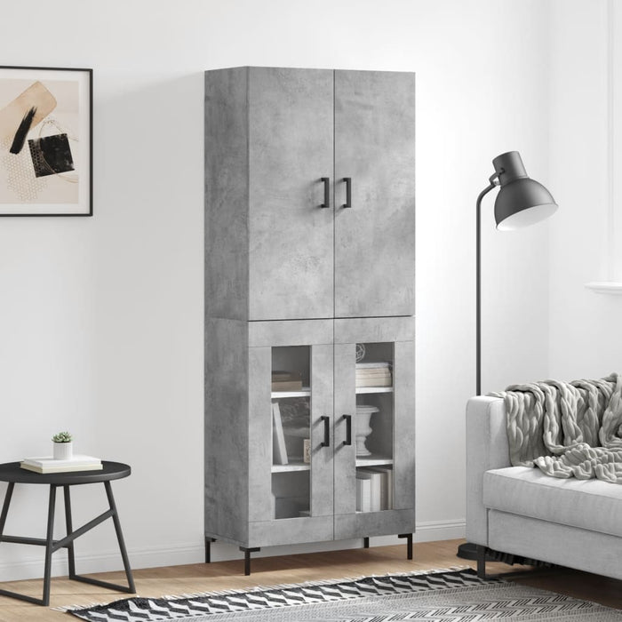 Dulap înalt, gri beton, 69,5x34x180, lemn compozit - WALTI WALTI