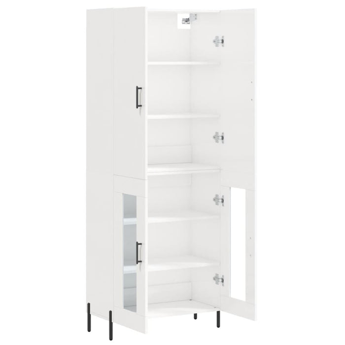 Dulap înalt, alb extralucios, 69,5x34x180 cm, lemn compozit WALTI