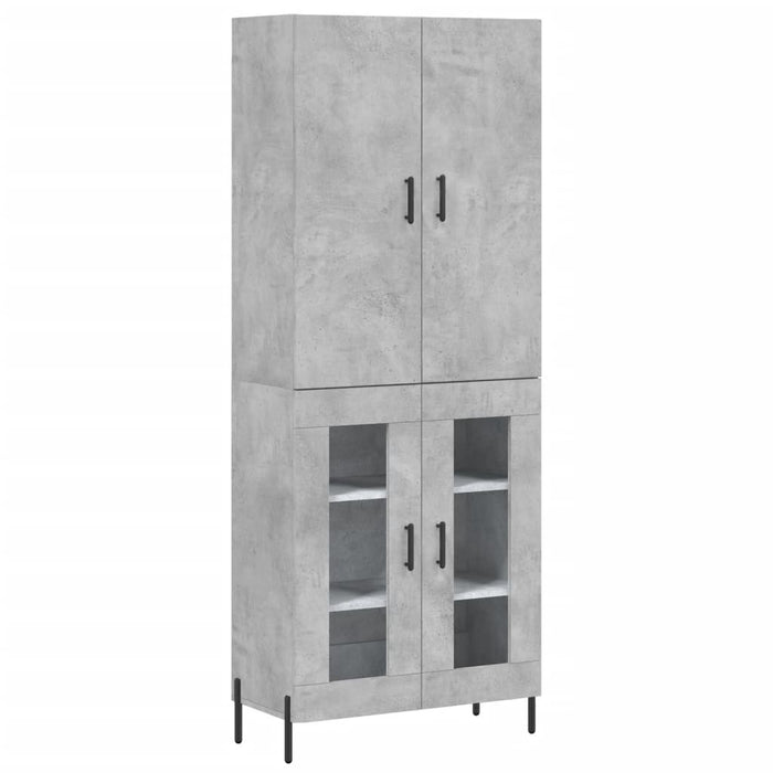 Dulap înalt, gri beton, 69,5x34x180, lemn compozit WALTI