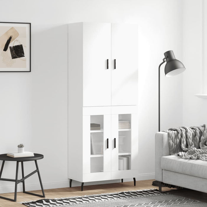 Dulap înalt, alb, 69,5x34x180 cm, lemn compozit - WALTI WALTI