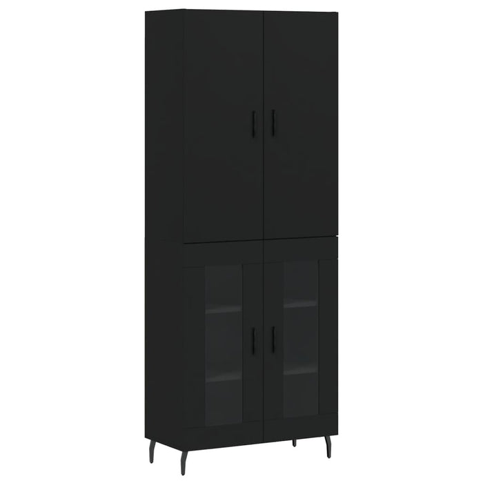 Dulap înalt, negru, 69,5x34x180 cm, lemn compozit WALTI