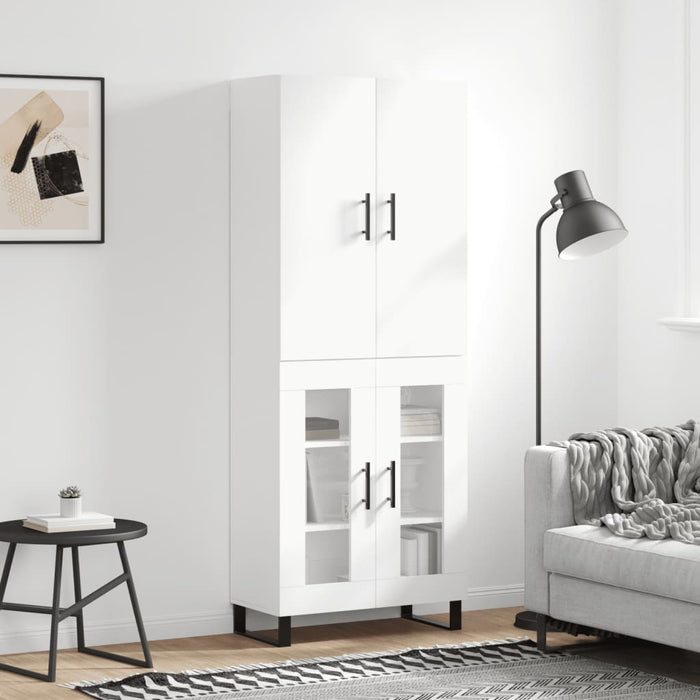 Dulap înalt, alb, 69,5x34x180 cm, lemn compozit WALTI