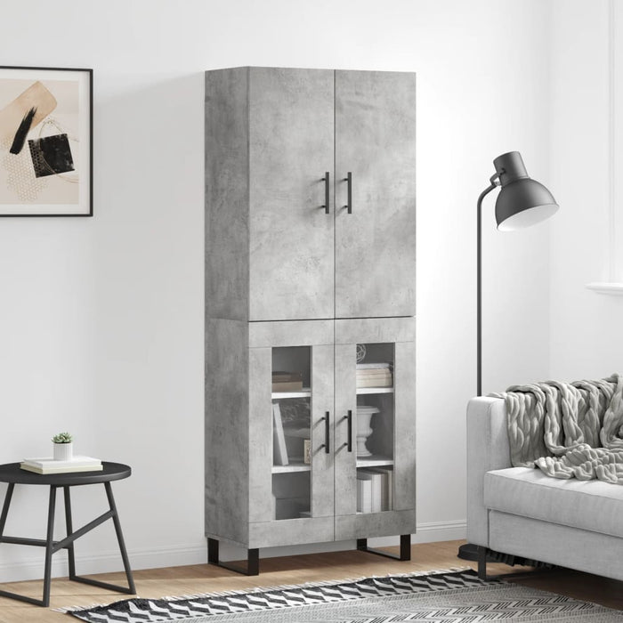 Dulap înalt, gri beton, 69,5x34x180, lemn compozit WALTI