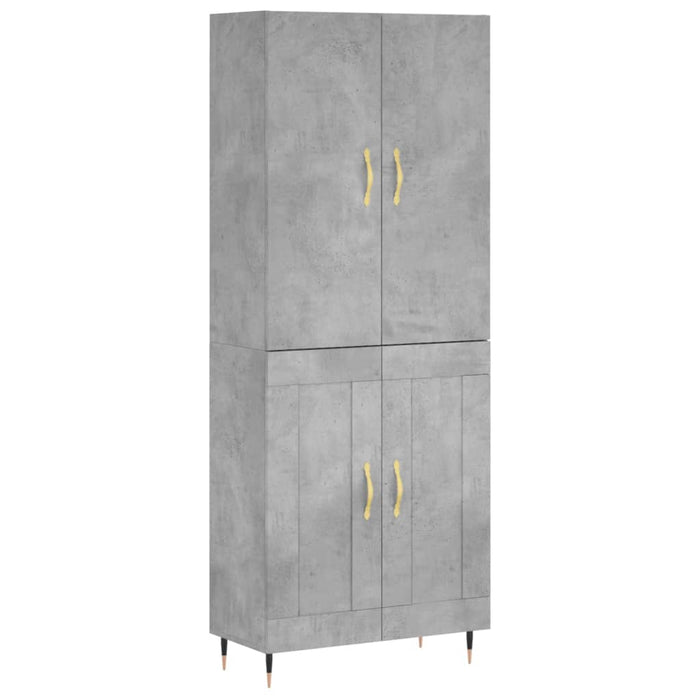 Dulap înalt, gri beton, 69,5x34x180, lemn compozit WALTI