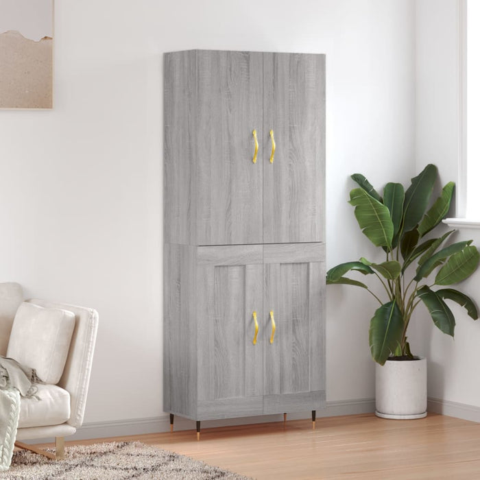 Dulap înalt, gri sonoma, 69,5x34x180 cm, lemn compozit WALTI