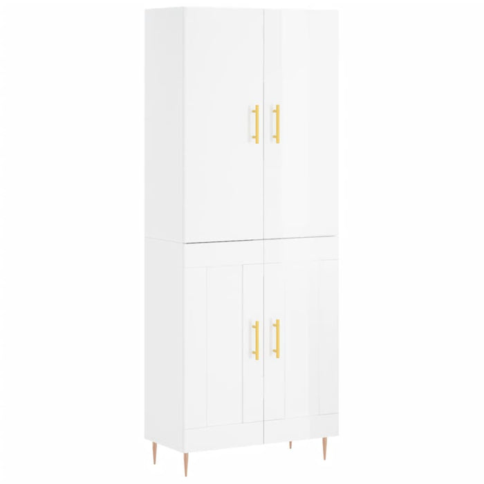 Dulap înalt, alb extralucios, 69,5x34x180 cm, lemn compozit WALTI