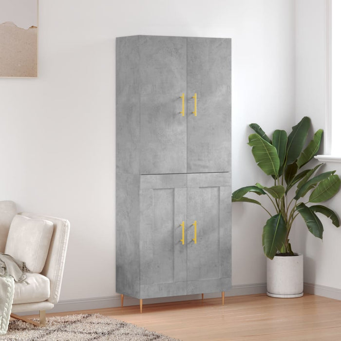 Dulap înalt, gri beton, 69,5x34x180, lemn compozit - WALTI WALTI