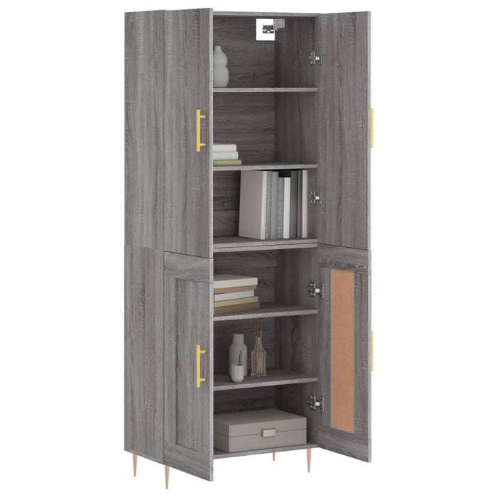 Dulap înalt, gri sonoma, 69,5x34x180 cm, lemn compozit WALTI