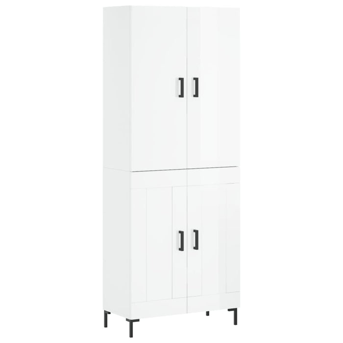 Dulap înalt, alb extralucios, 69,5x34x180 cm, lemn compozit WALTI