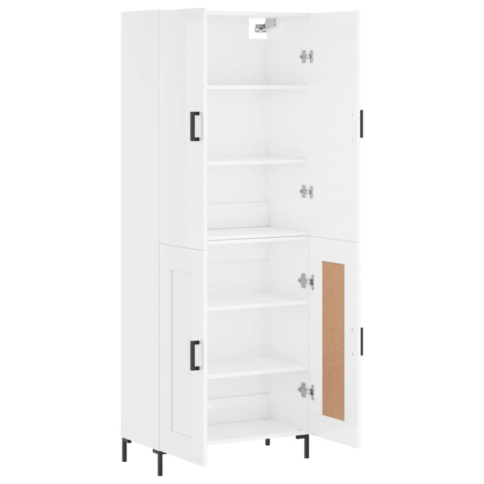 Dulap înalt, alb extralucios, 69,5x34x180 cm, lemn compozit WALTI