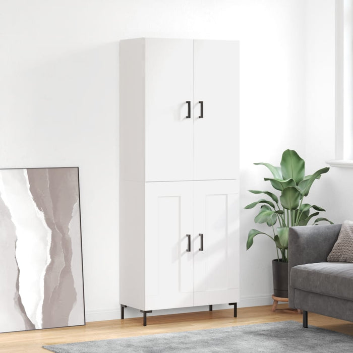 Dulap înalt, alb extralucios, 69,5x34x180 cm, lemn compozit WALTI