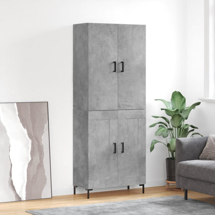 Dulap înalt, gri beton, 69,5x34x180, lemn compozit - WALTI WALTI