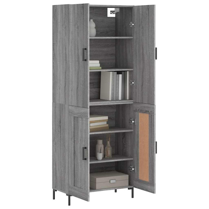 Dulap înalt, gri sonoma, 69,5x34x180 cm, lemn compozit WALTI
