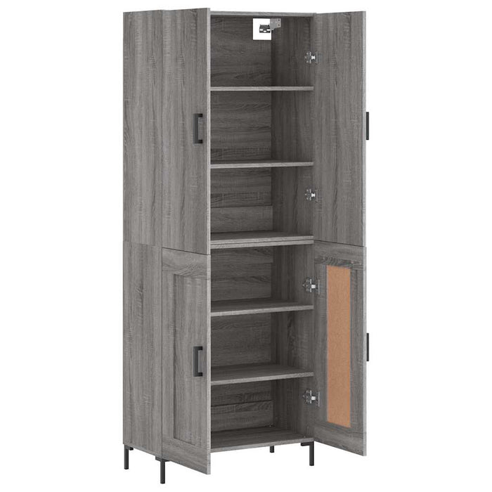 Dulap înalt, gri sonoma, 69,5x34x180 cm, lemn compozit WALTI