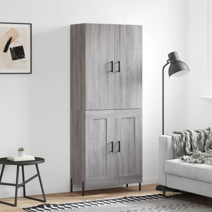 Dulap înalt, gri sonoma, 69,5x34x180 cm, lemn compozit WALTI