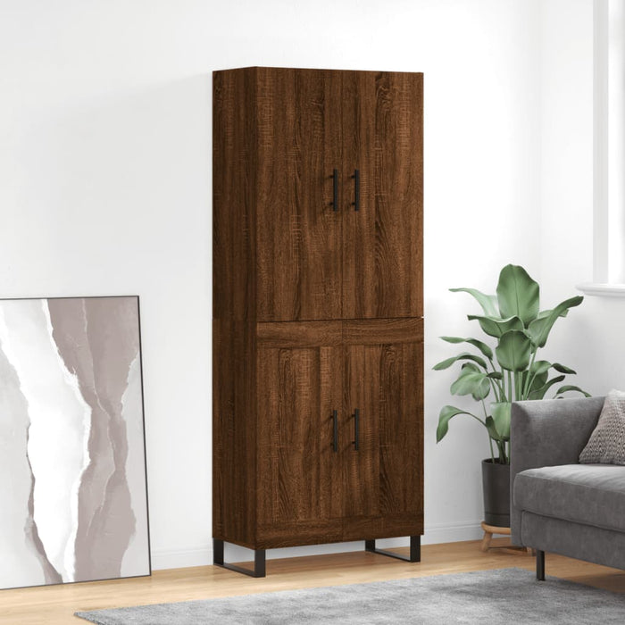 Dulap înalt, stejar maro, 69,5x34x180 cm, lemn compozit WALTI