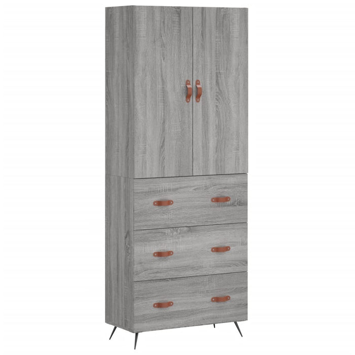 Dulap înalt, gri sonoma, 69,5x34x180 cm, lemn compozit - WALTI WALTI