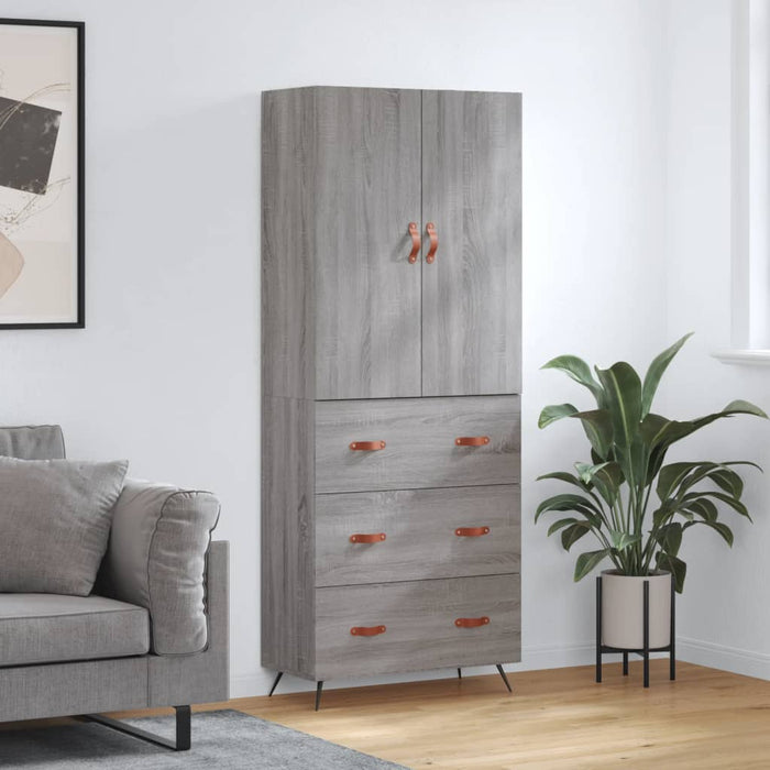 Dulap înalt, gri sonoma, 69,5x34x180 cm, lemn compozit - WALTI WALTI