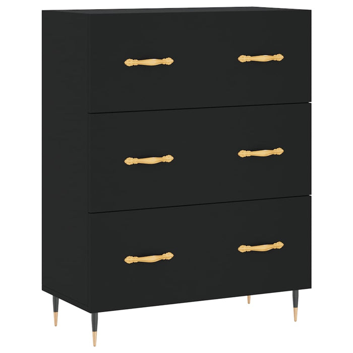 Dulap înalt, negru, 69,5x34x180 cm, lemn compozit WALTI