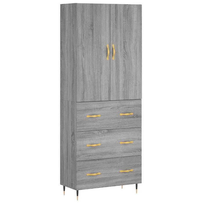 Dulap înalt, gri sonoma, 69,5x34x180 cm, lemn compozit WALTI