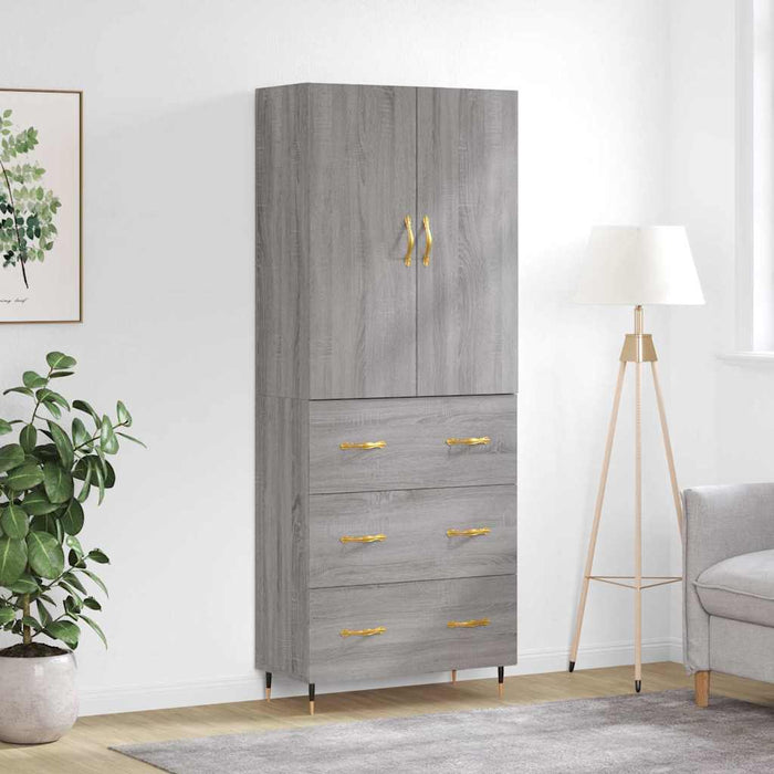 Dulap înalt, gri sonoma, 69,5x34x180 cm, lemn compozit WALTI