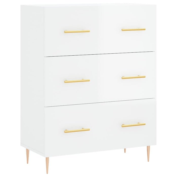 Dulap înalt, alb extralucios, 69,5x34x180 cm, lemn compozit WALTI