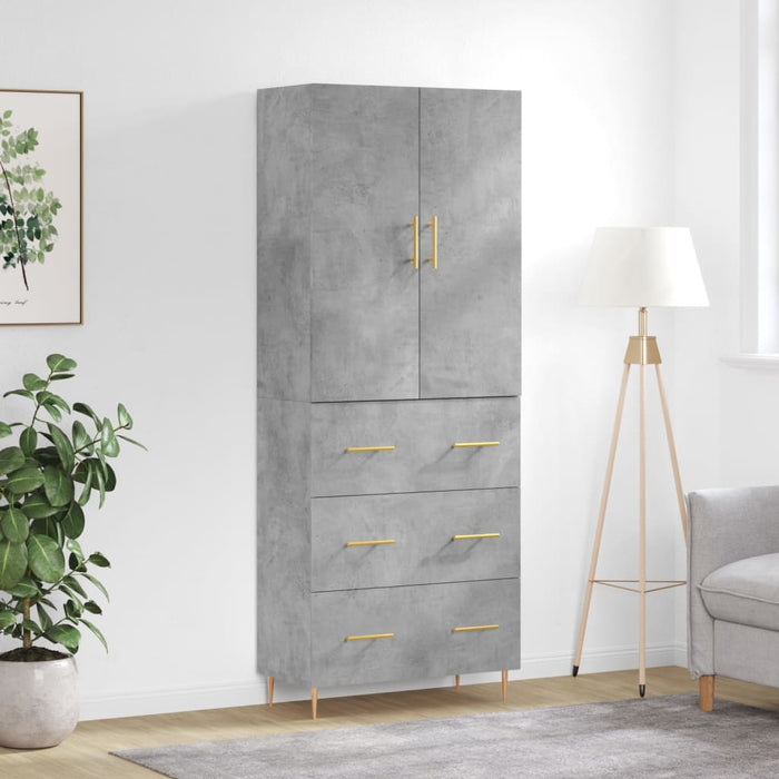 Dulap înalt, gri beton, 69,5x34x180, lemn compozit - WALTI WALTI