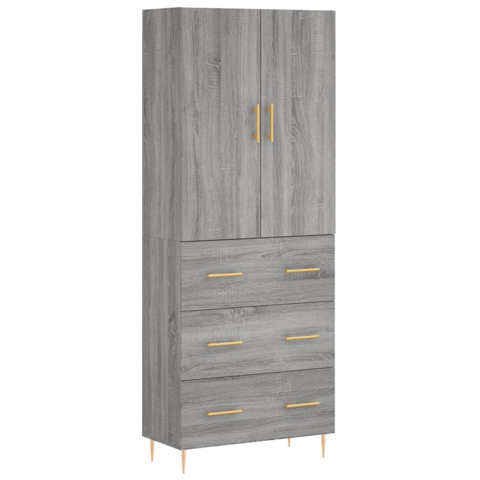 Dulap înalt, gri sonoma, 69,5x34x180 cm, lemn compozit WALTI