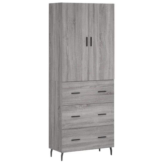 Dulap înalt, gri sonoma, 69,5x34x180 cm, lemn compozit WALTI