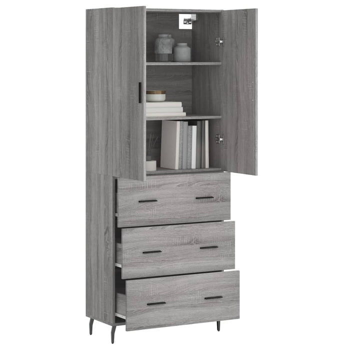 Dulap înalt, gri sonoma, 69,5x34x180 cm, lemn compozit WALTI