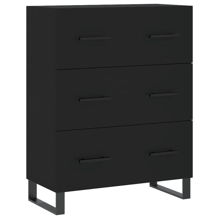 Dulap înalt, negru, 69,5x34x180 cm, lemn compozit WALTI