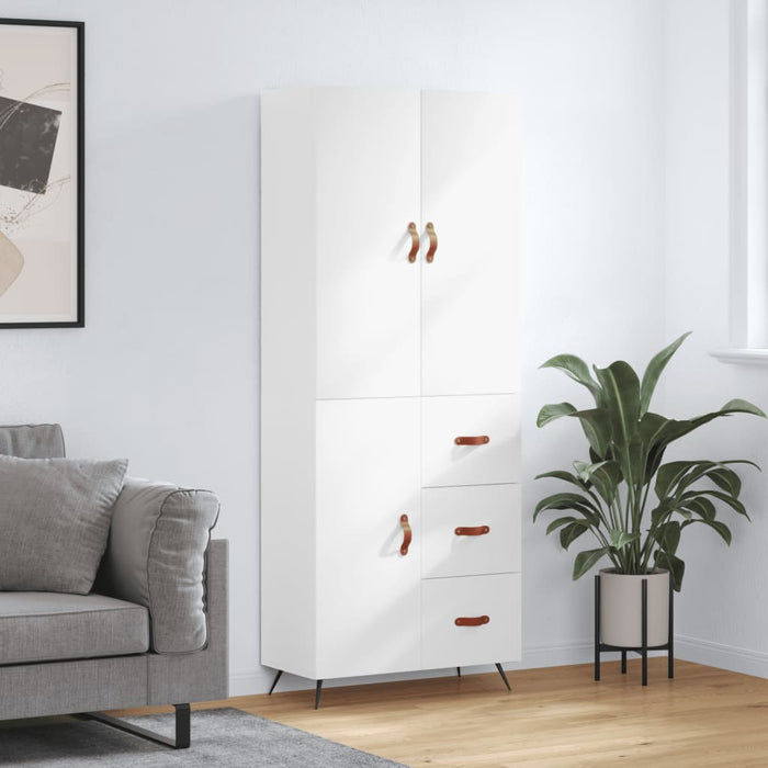 Dulap înalt, alb, 69,5x34x180 cm, lemn compozit - WALTI WALTI