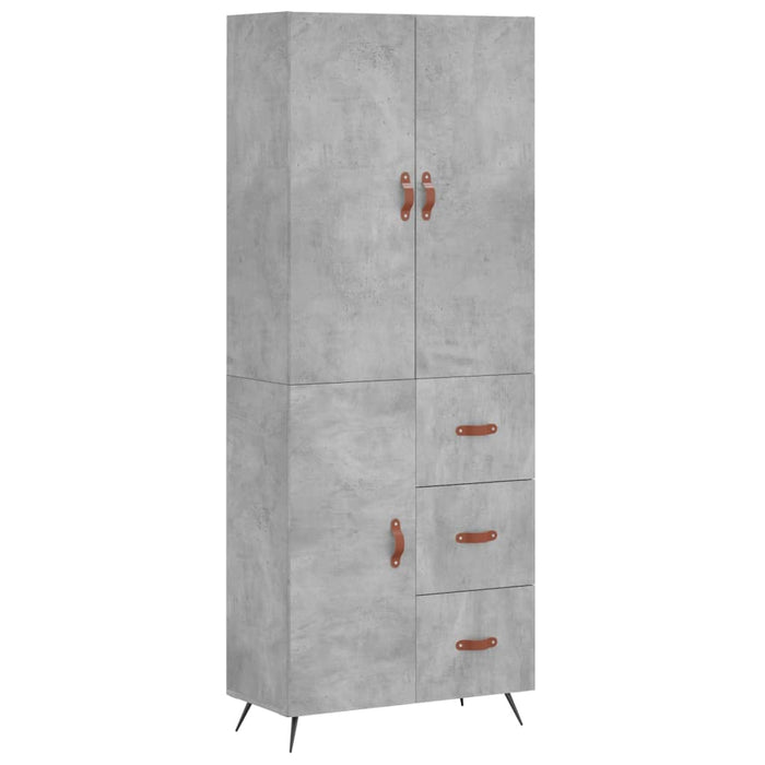 Dulap înalt, gri beton, 69,5x34x180, lemn compozit WALTI