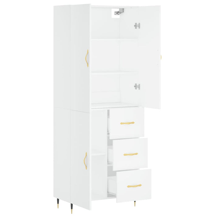 Dulap înalt, alb, 69,5x34x180 cm, lemn compozit WALTI